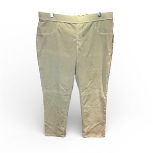 New Time and Tru Women’s Pull On Capri Jeggings Beige Khaki Size XXXL 22 NWT